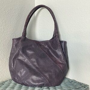 Artigli Purple Leather Italian Shoulder Bag
